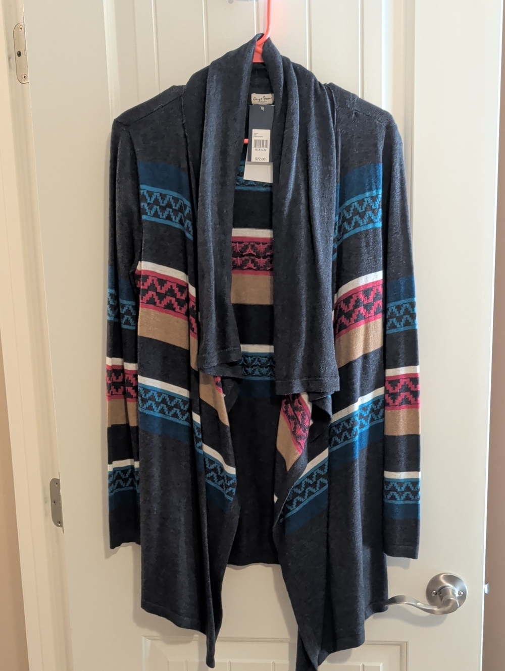 Chip & Pepper Gray/Tribal print cardigan